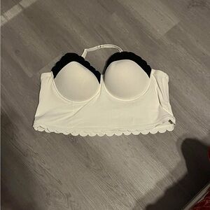 Torrid Black and White Scalloped Bra